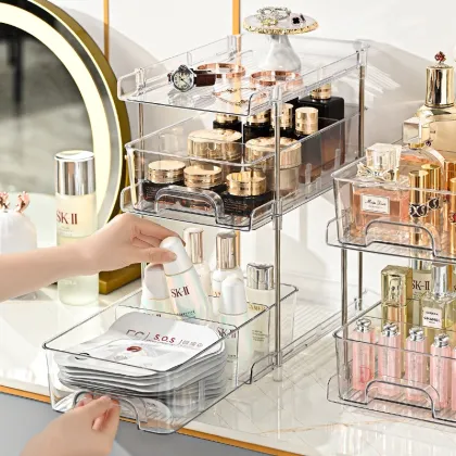 Home Storage PET 3-Layer Drawer Type Storage Rack