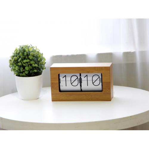 Small Bamboo or Wooden Box Flip Clock