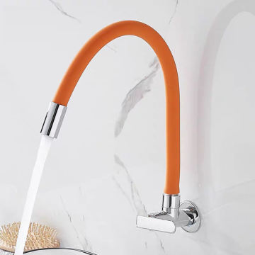 Black Single Handle Brass Body Zinc Faucet with Flexible Rubber Silicone Hose