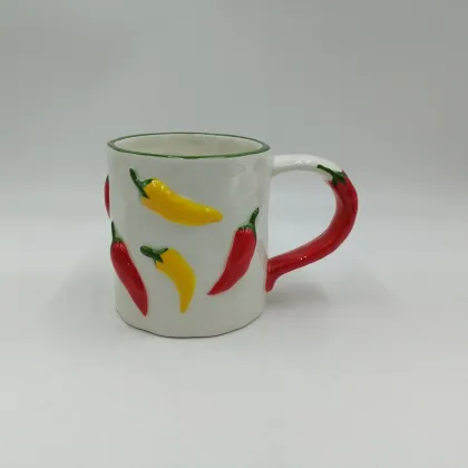 Fresh Chili Pepper Design Ceramic Milk Pitcher