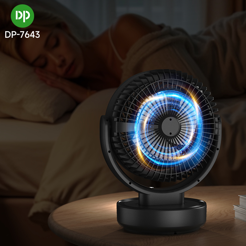 5.5 Inch Rechargeable Table Fan with LED Light and Remote Control