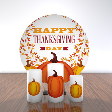 006 Festival Thanksgiving Food Pumpkin Round Stand Backdrop