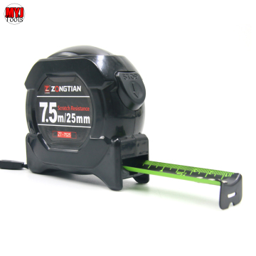 7.5mm Fluorescent Black Gold Frosted Steel Tape Measure - High Precision Wear-Resistant