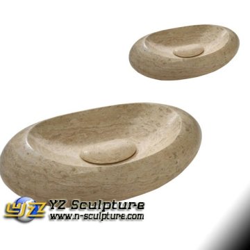 Elegant Hand Carved Natrual Stone Oval Sinks / Stone Sinks