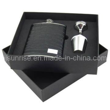 8oz Hip Flask (JJ-FK93-8ozLwr01(black)set)