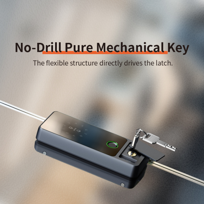 Отпечаток пальца Tuya Smart Slind Glass Door Lock Lock