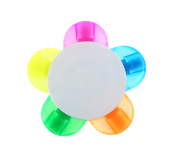 Cute Petal-Shaped Highlighter Pens - 5pcs/set Mini Color Markers for Office & School