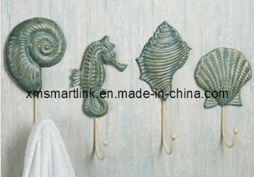 Percha de la pared de Shell del océano, gancho colgante de la capa de la resina,