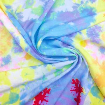 Новая ткань с однотонным принтом из искусственного шелка New Tie Dye