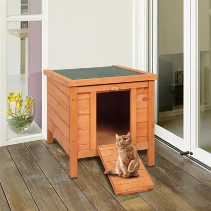 Wooden Rabbit Hutch: Small Animal Bungalow for Cats and Rabbits