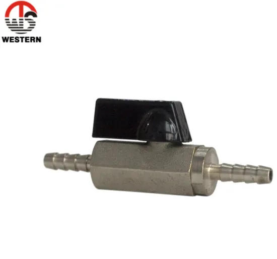 1/4"-1" Hardware Hose Tail Barb Nozzele Connector Air Pump Forged Brass Mini Ball Valve With Plastic Butterfly Handle