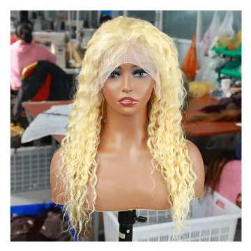 Wholesale Brazilian Pre Plucked Glueless Transparent Hd Lace Blonde Human Hair Wigs Deep Wave 13x4 Lace Front Human Hair Wigs