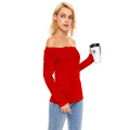 Womens Sexy Shoulder Long Sleeve Top