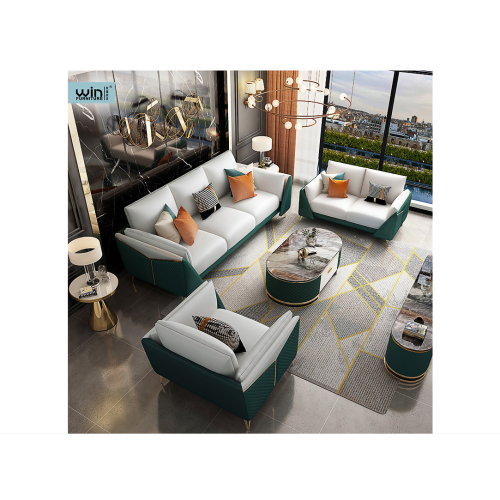 Green Light Luxury Sofa Set Metal Frame