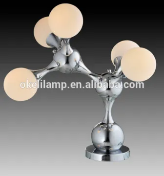 Glass lamp shade and fabric shade led table lamp modern