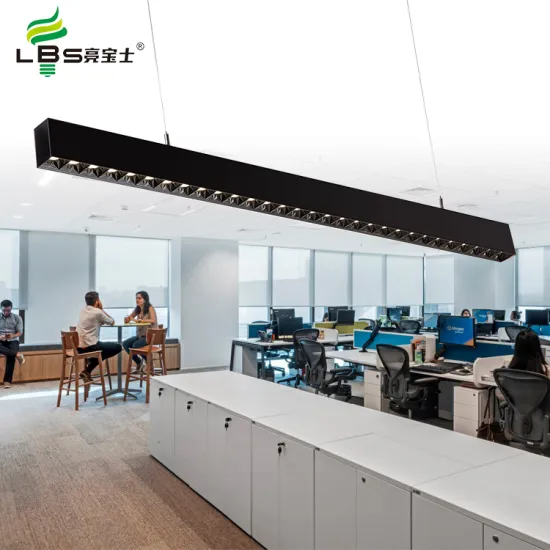 American Industrial Style Aluminum Profile Suspended Office Lights with 36W LED Chandeliers and Pendant Light