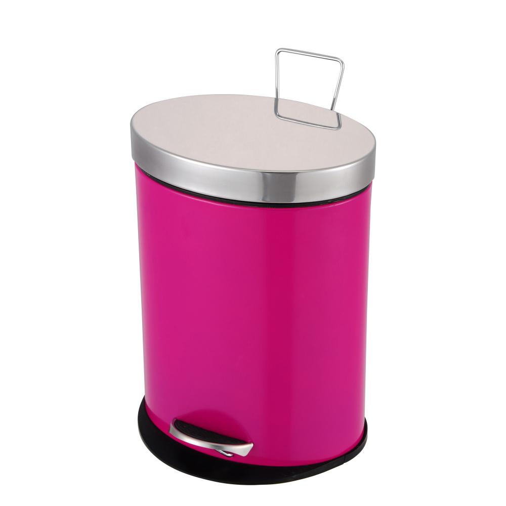 red semi round pedal bin