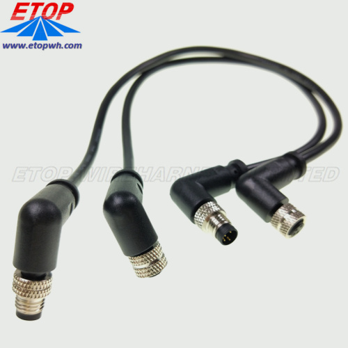 custom overmolded m8 waterproofing connector cable