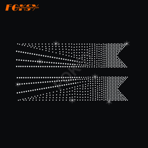 Gradient Cheer Bow Heat Press on Rhinestone Motif