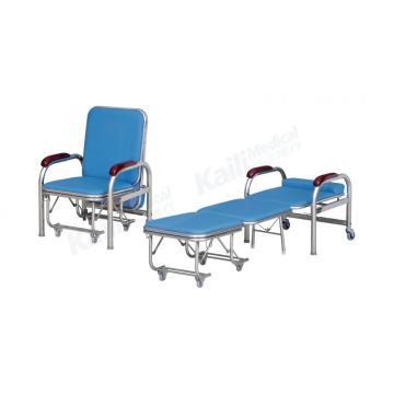 Chaise d&#39;accompagnement de sommeil d&#39;hôpital pliante en acier inoxydable