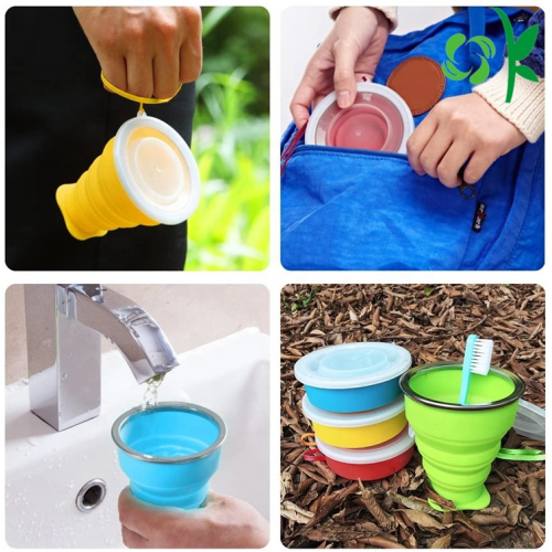 Tasse de voyage pliable en silicone Amazon Hot Sale