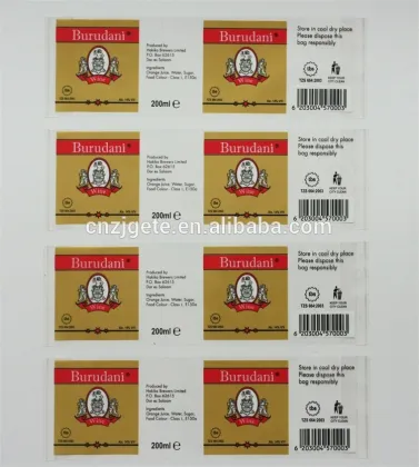 Pre-Cut Cheap Wine Labels / Adheasive Wine Labels