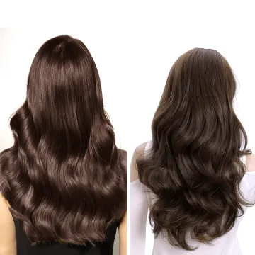 Wholesale Headband Wig Ombre Brown Capless Wigs Hair Clips Extension 24Inches Long Wavy 3/4 Half Wig Synthetic Hair Extensions