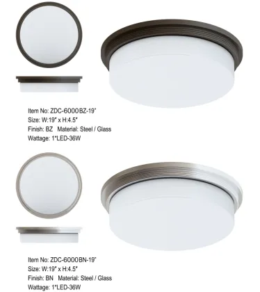 LED Glass Flush Mount Lighting Durable Ceiling Light