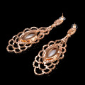 Gold Plated Rhinestone Earrings Tear Drop-shaped Earrings