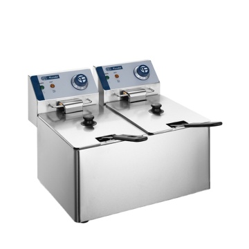 Commercial Dual Tank 8L Electric Chicken Wing and French Fry Deep Fryer for Sale