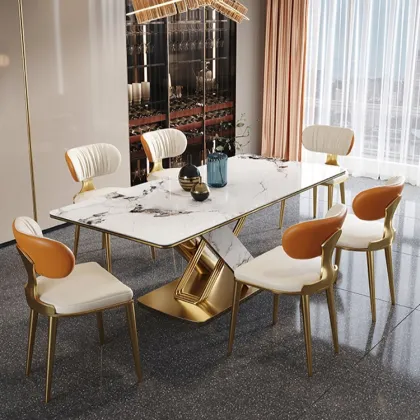 simple modern light luxury sintered stone dining table
