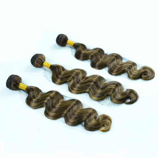 Adorable Premium Soft Synthetic Hair Bundles 100g,Piano Color 4/27 Body Wave Double Weft Heat Resistant Fiber Hair Weave 20 Inch