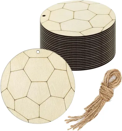 Creaides Art Deco Wooden Soccer Cutouts for DIY Crafts and Decor