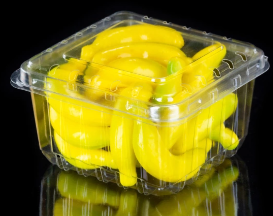 Transparent fruit clamshell with lid