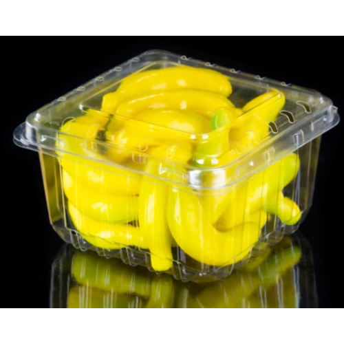 Transparent fruit clamshell with lid