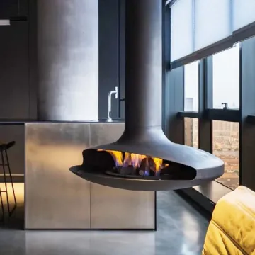 Wholesale Smokeless Oblate Hanging Fireplace Simulation Fire Walled Mounted Electric Charcoal Fireplace