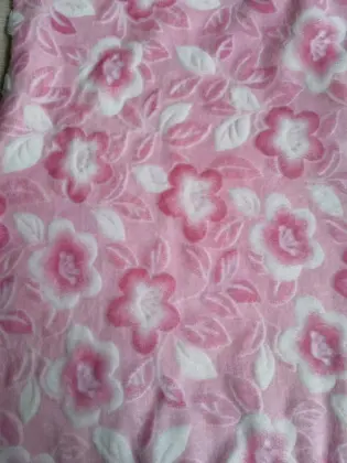 Polyester printed burn out flannel fabric