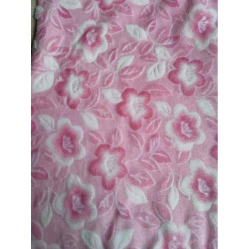 Polyester printed burn out flannel fabric