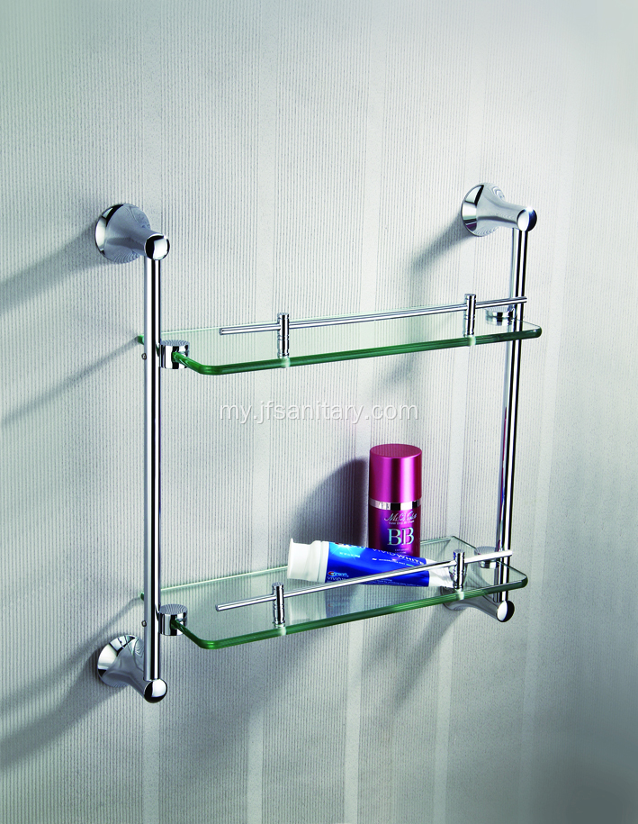 Dual Layer အရည်အသွေးမြင့် Glass Towel Shelf