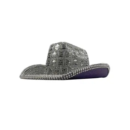 Shiny Gold Rhinestone Bucket Hat - Halloween Party Jazz Dance Accessory