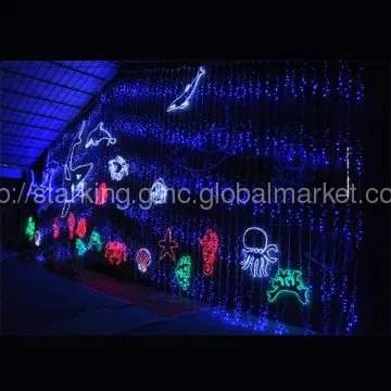 decorative string lights and curtain lights