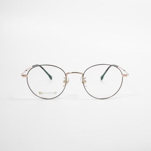 90er Jahre Gold- und Schwarz -Designer -Brillenrahmen