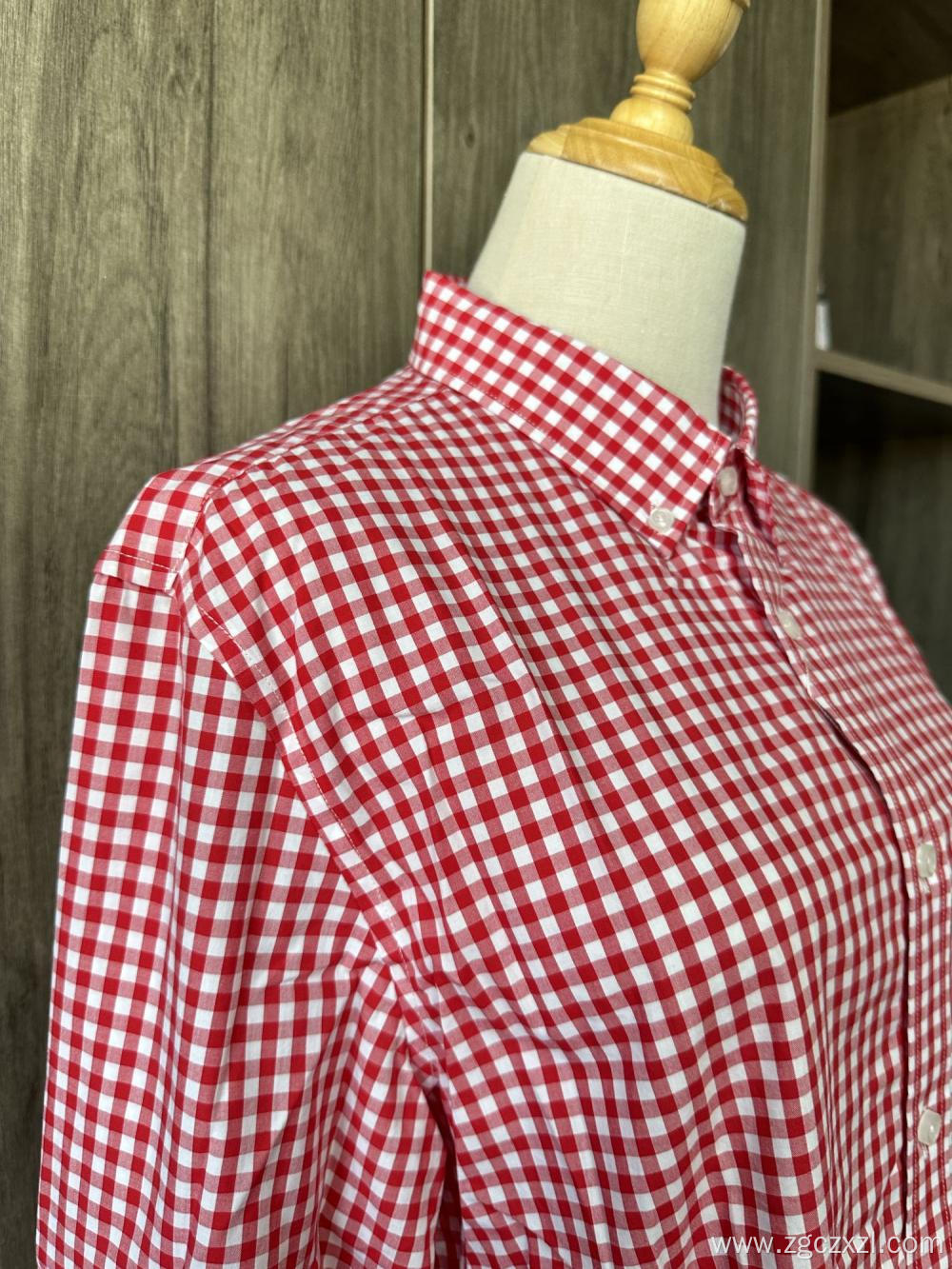 Good selling 100% cotton long sleeve plaid shirt