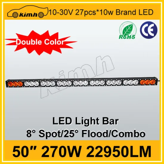 50inch Multi color led single row light bar 270W 22950LM