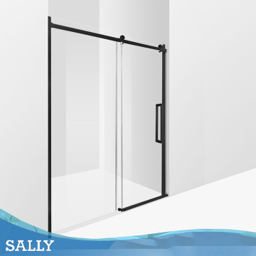 SALLY Bathroom Matt Black Frameless Self-clean Sliding Door