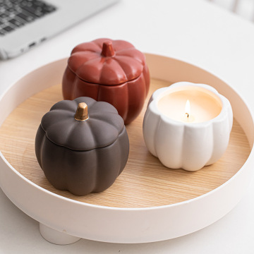American Ceramic Pumpkin Cup Candle Jar - Home Decoration Ornaments & Gifts