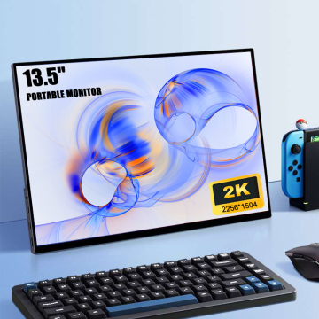 13.5-inch 4mm Ultra-Narrow Bezel 2K HD Portable Monitor: Unibody Design for Enhanced Portability and Aesthetics