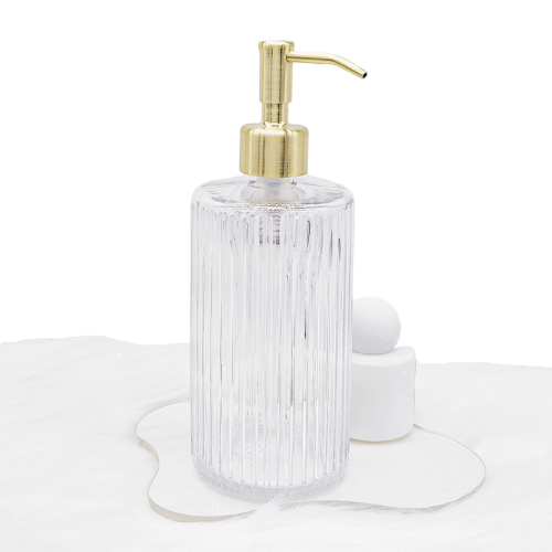 Transparent glass hand soap dispenser