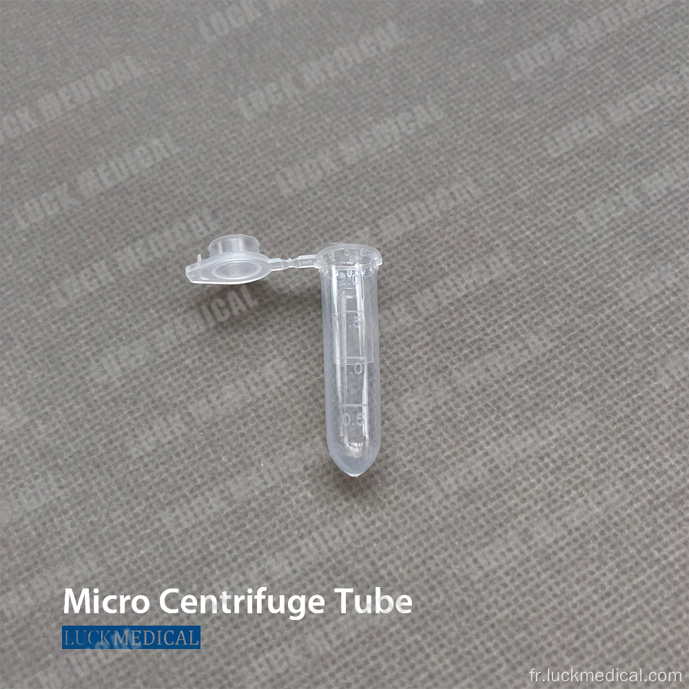 Tubes de microcentrifugeuse en plastique jetable