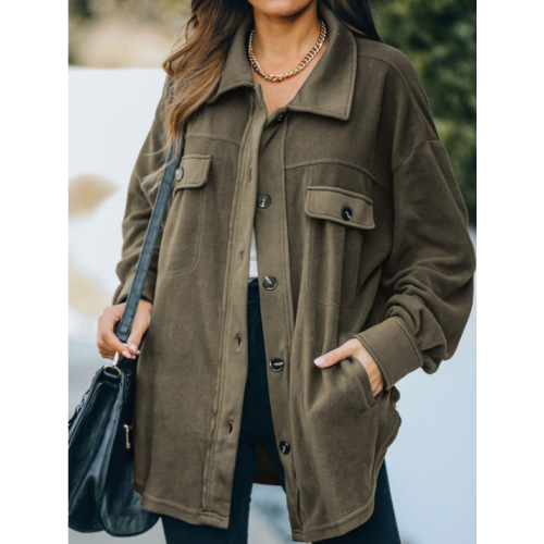 Women Casual Coat Long Sleeve Jacket with Pockets